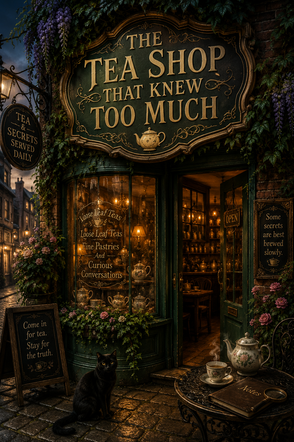THE TEA SHOP THAT KNEW TOO MUCH cover