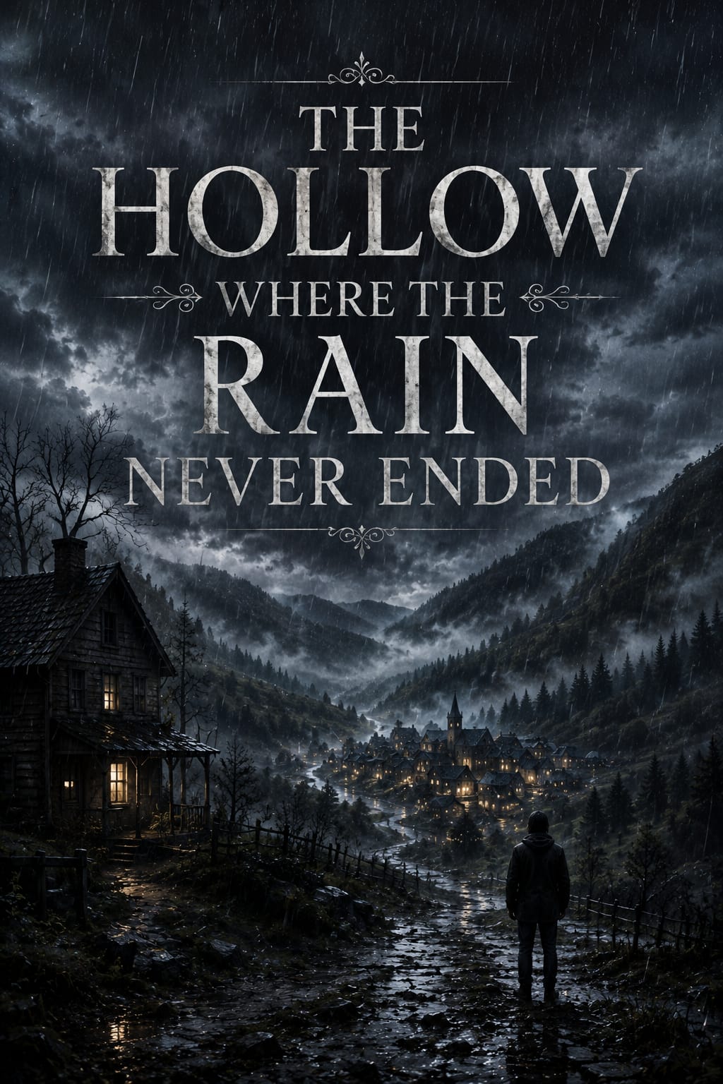 THE HOLLOW WHERE THE RAIN NEVER ENDED cover